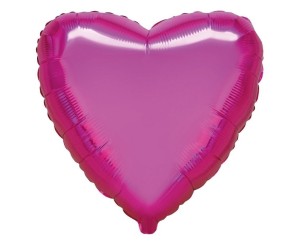 BALON FLEXMETAL FOLIOWY SERCE CIEMNORÓŻOWE 45CM