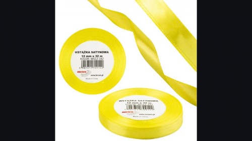 Wstążka satynowa 12mm/32m zielony limonkowy
