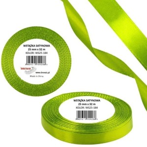 WSTĄŻKA SATYNOWA 25MM/32M ZIELEŃ WIOSENNA