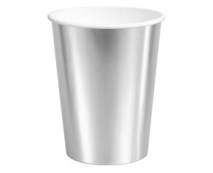 KUBECZKI PAPIEROWE SREBRNE 250ML 6SZT