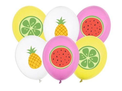 Balony Owoce 30cm 6szt