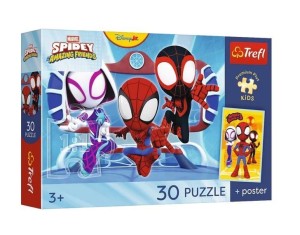 PUZZLE 30 SPIDEY W AKCJI + PLAKAT TREFL, TREFL