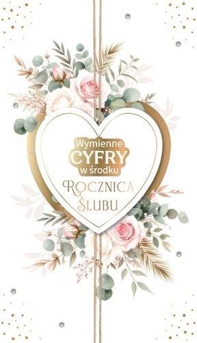 Karnet Rocznica Ślubu wymienne cyfry