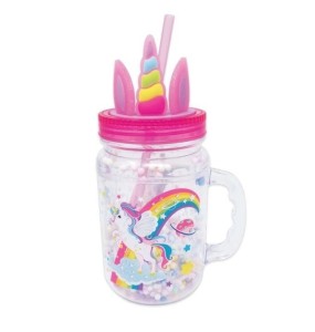 KUBEK ZE SŁOMKĄ JEDNOROŻEC 570ML, HOT FOCUS
