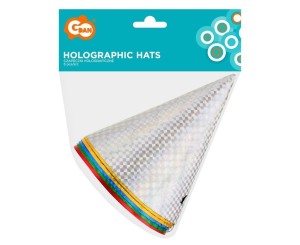 CZAPECZKI PAPIEROWE HOLOGRAFICZNE 6SZT